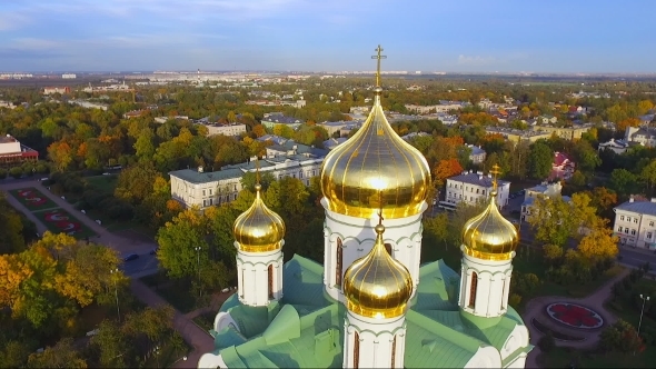 Aerial View Of Cathedral Church In The Park