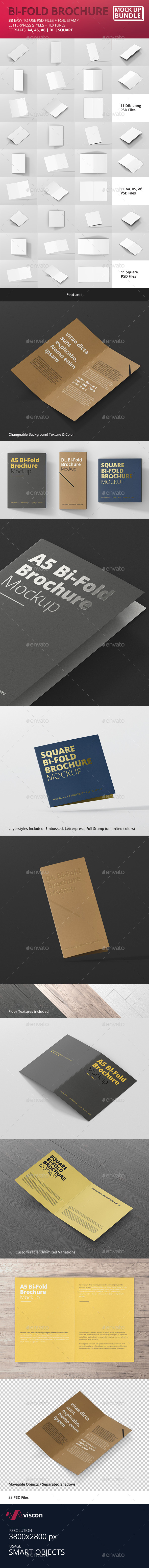 Bi-Fold Brochure Mock-Up Bundle - Brochures Print