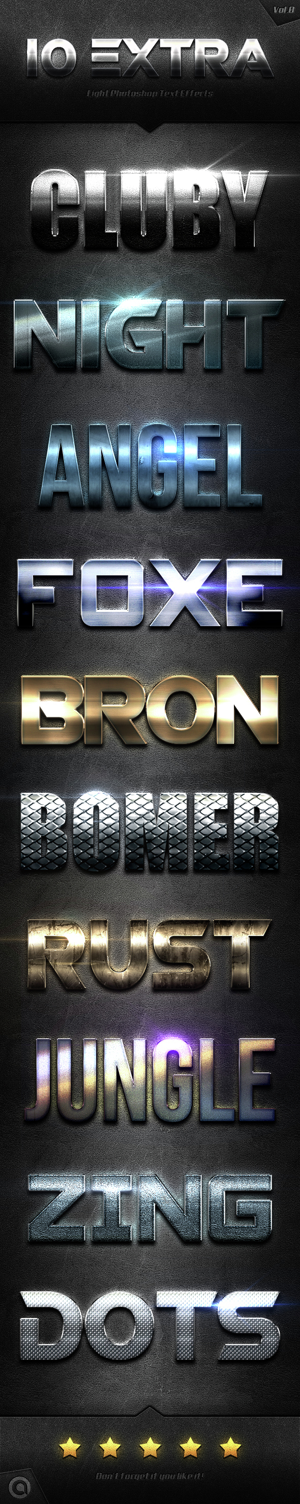 10 Extra Light Text Effects Vol.8 - Styles Photoshop