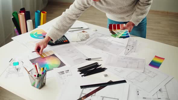 Architect Designer Workplace Top View alt