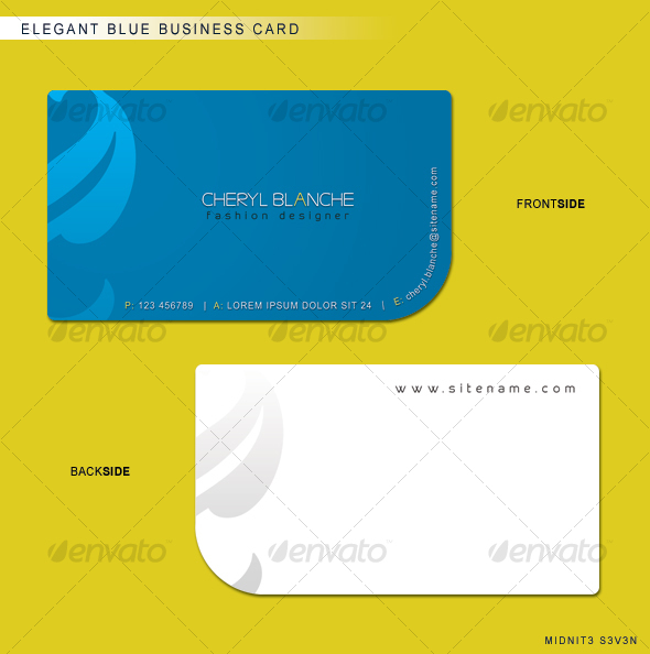 Elegant Blue Business Card - Corporate Business Cards