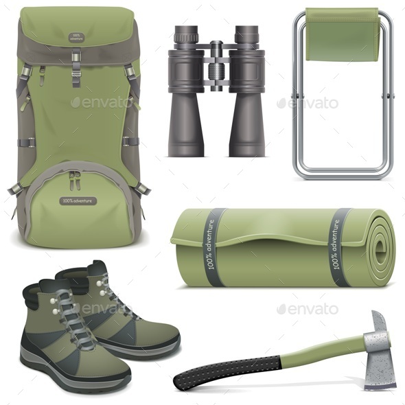 Vector Camping Icons Set 2 - Travel Conceptual