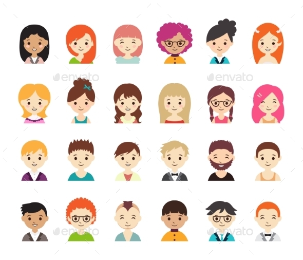 Collection of Different Avatars - People Characters