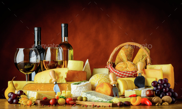 Cheese and Wine - Stock Photo - Images