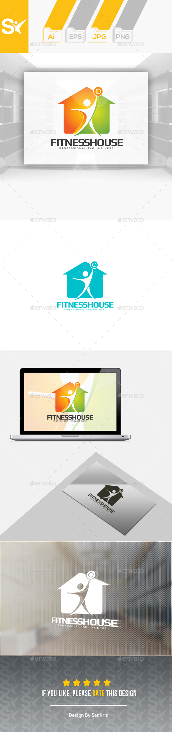 Fitness House Logo - Humans Logo Templates