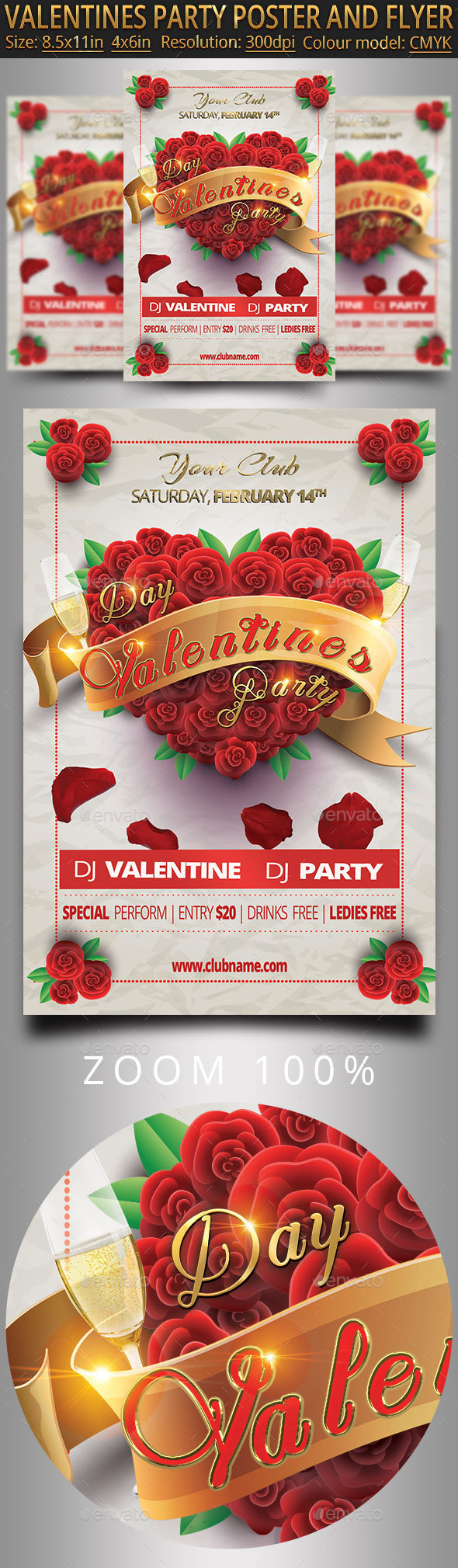 Valentines Party Poster And Flyer