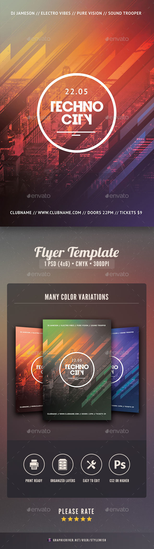 Techno City Flyer - Clubs & Parties Events