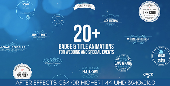 Badges / Title Animations For Wedding And Special Events