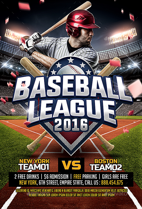 Baseball League Flyer Template, Print Templates | GraphicRiver