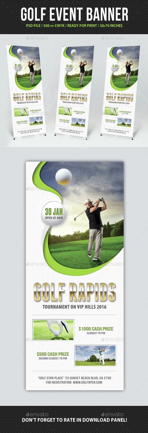 Golf Event Banner Template 05 - Signage Print Templates