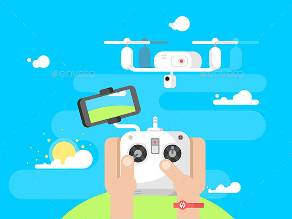Driving Quadrocopters Design Flat - Miscellaneous Vectors