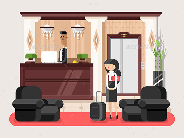 Lobby Hall Hotel - People Characters