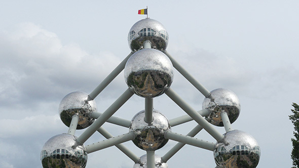 View of Atomium, Landmark of Brussels, Belgium