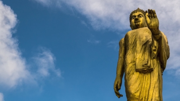 Big Gold Buddha Against Blue Sky alt