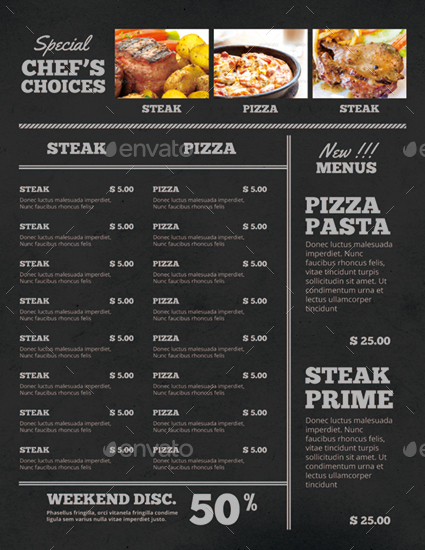 Fast Food Menu, Print Templates | GraphicRiver