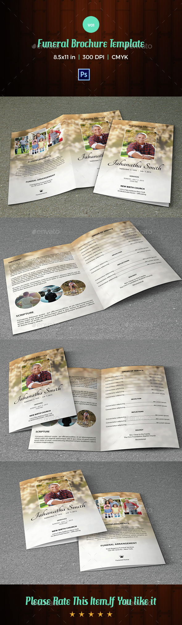 Funeral Program Template-V01 - Informational Brochures