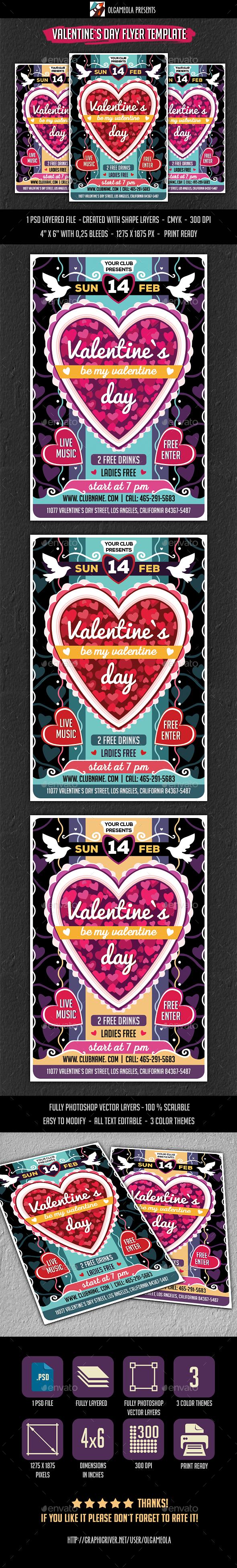 Valentines Day Flyer Template - Clubs & Parties Events