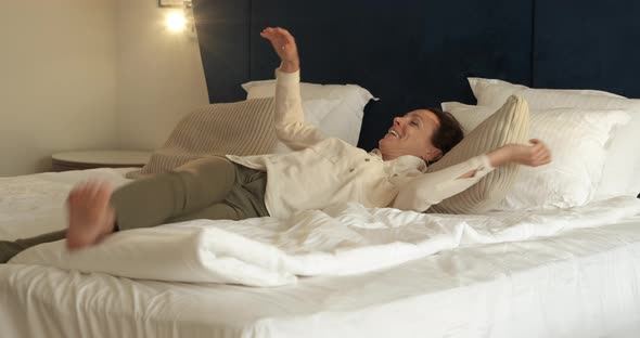 Woman Jump on Bed alt