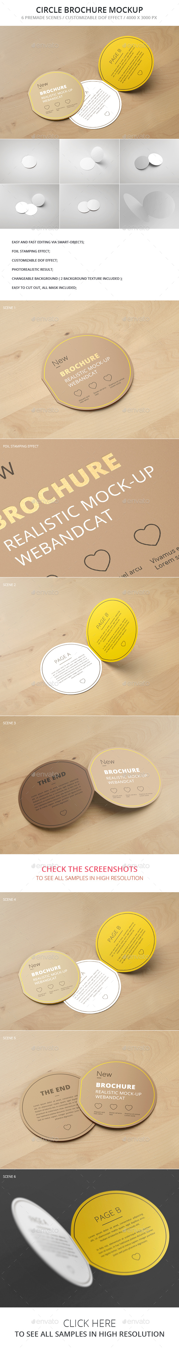 Circle Bi-Fold Brochure Mockup - Brochures Print