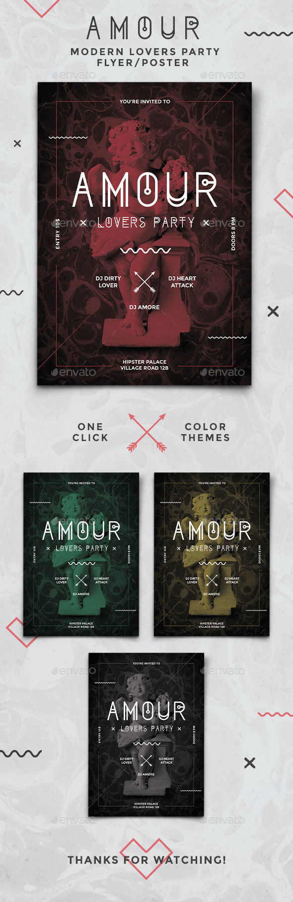 Amour - Modern Party Flyer/Poster - Clubs & Parties Events