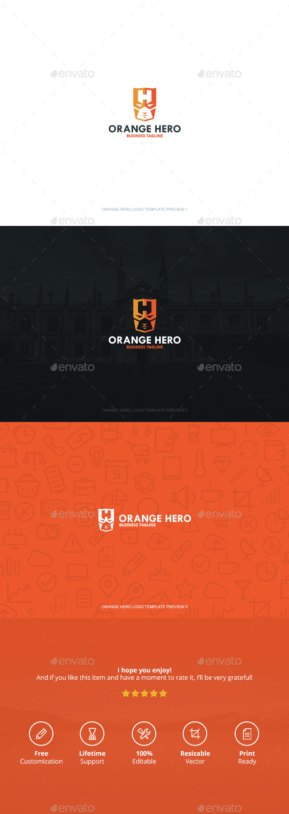 Orange Hero Logo - Logo Templates