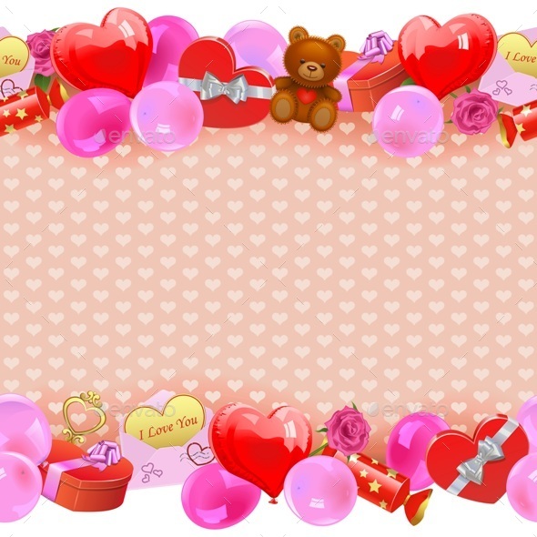 Vector Valentine Day Border - Valentines Seasons/Holidays
