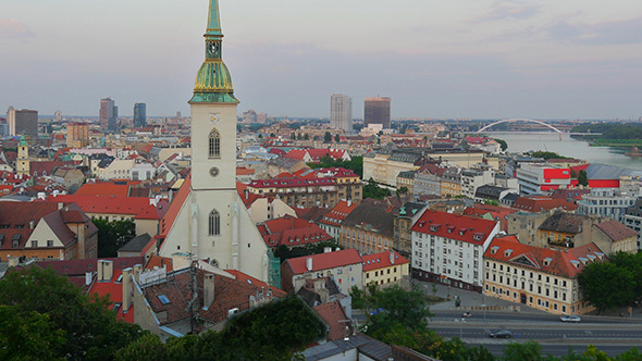 Bratislava Castle and Old Town View, Slovakia