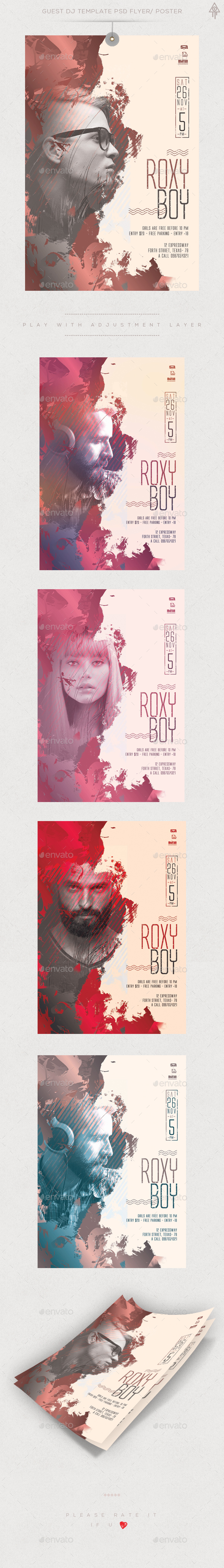 EDM Guest Dj Flyer Template PSD Poster/ Flyer - Clubs & Parties Events