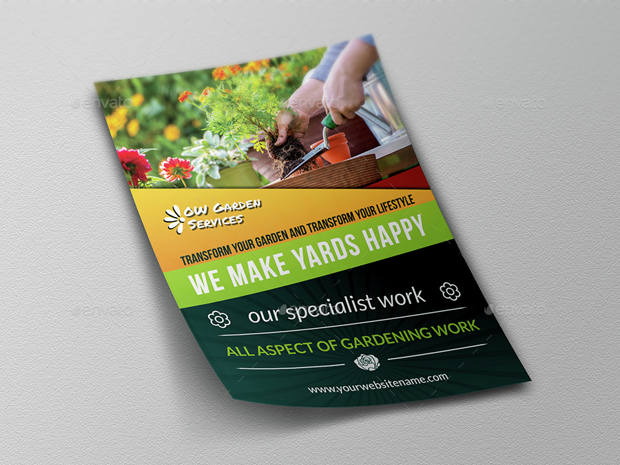 Garden Services Flyer Template Vol.3 by OWPictures | GraphicRiver on Garden Design Services
 id=81906