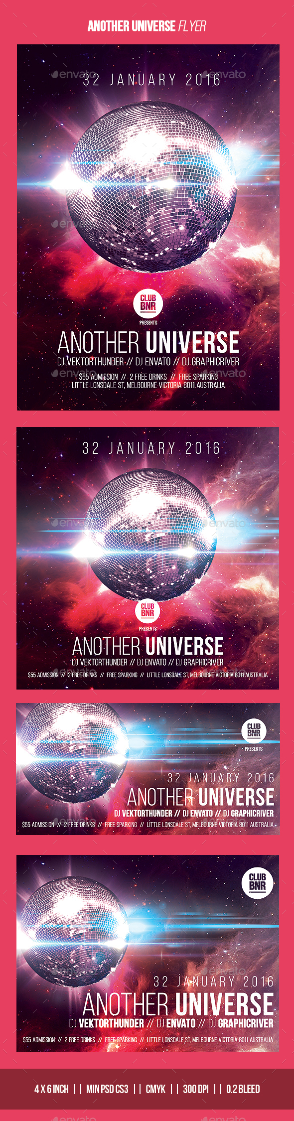 Another Universe 2.0 Party Flyer - Clubs & Parties Events