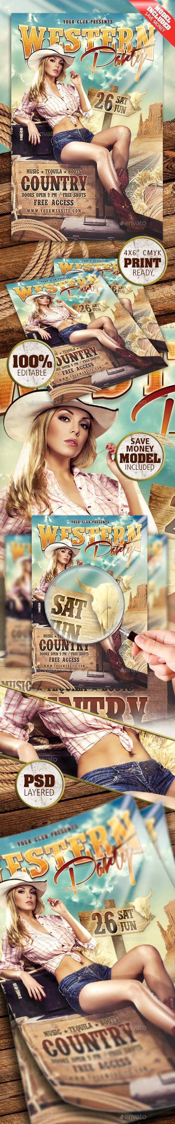 Western Party Flyer - Clubs & Parties Events
