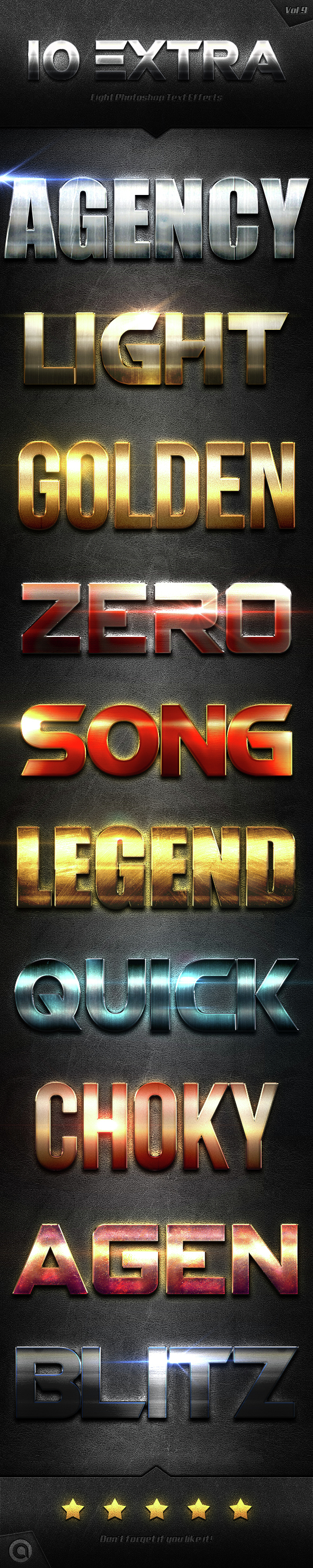 10 Extra Light Text Effects Vol.9 - Styles Photoshop