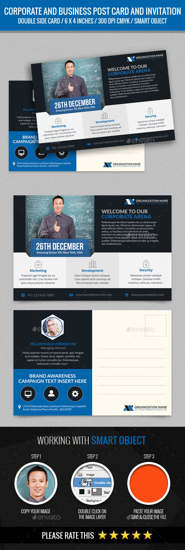 Corporate and Business Post Card - Cards & Invites Print Templates