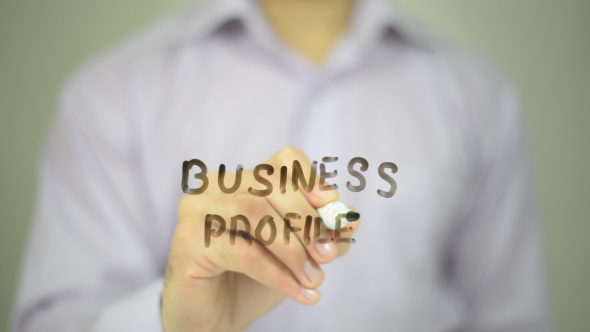  Business profile,  Man Writing on Transparent Screen alt