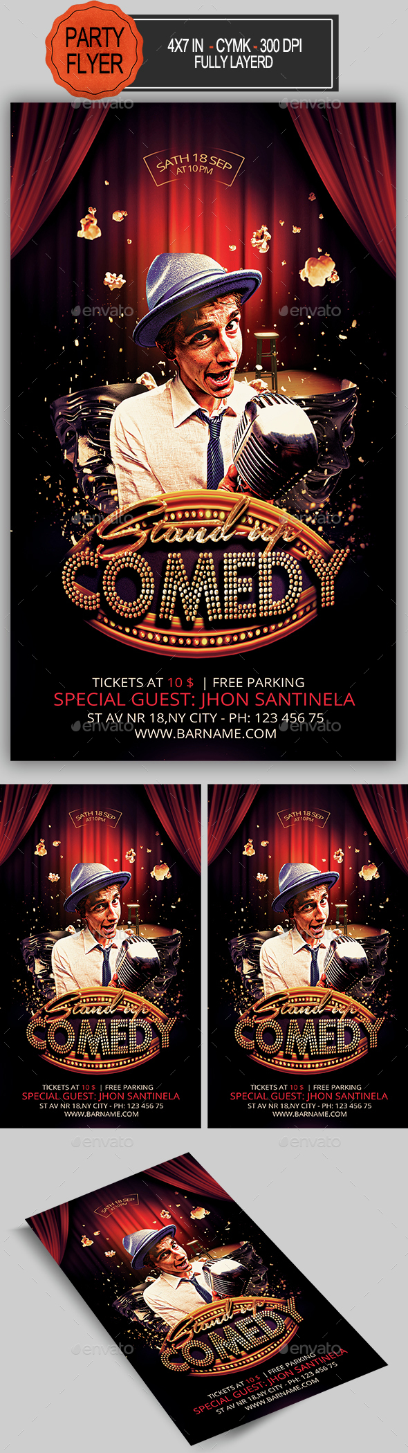 Stand Up Comedy Flyer - Clubs & Parties Events