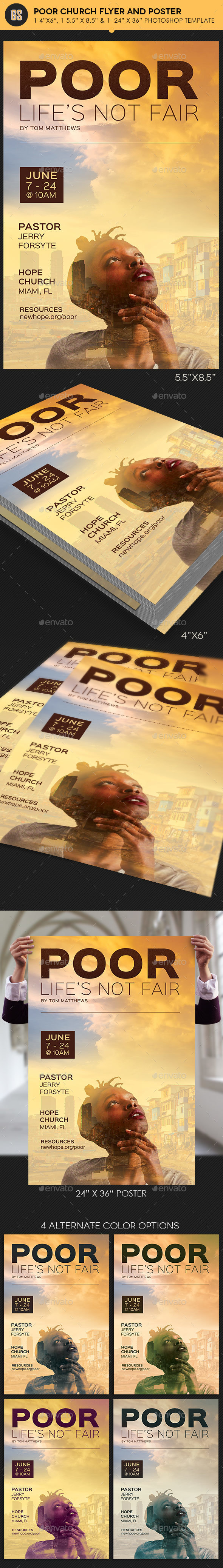 Poor Church Flyer Poster Template - Church Flyers