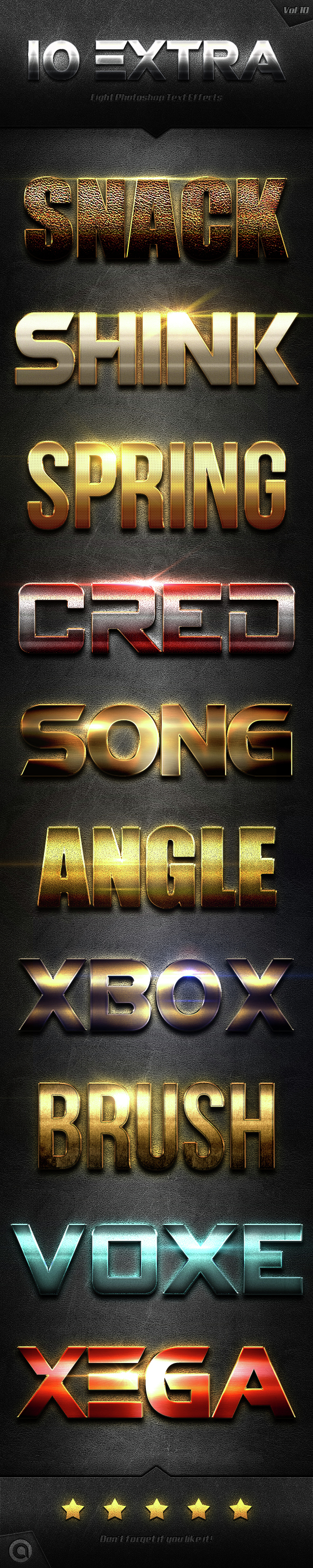 10 Extra Light Text Effects Vol.10 - Styles Photoshop