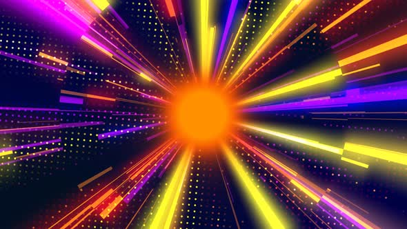 Abstract Glowing Lines with dots colorful background