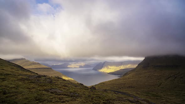 Dramatic Landscape And With Clouds Casting Shadows alt