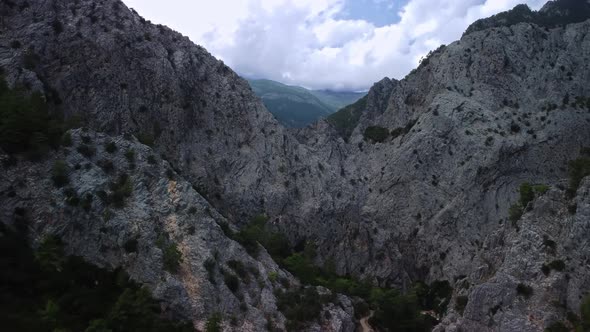 Landscape of Stone Grey Mountains in Turkey Filmed By Drone at a Summer Day alt