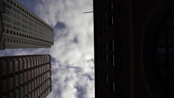 Low angle view of two skyscrapers alt