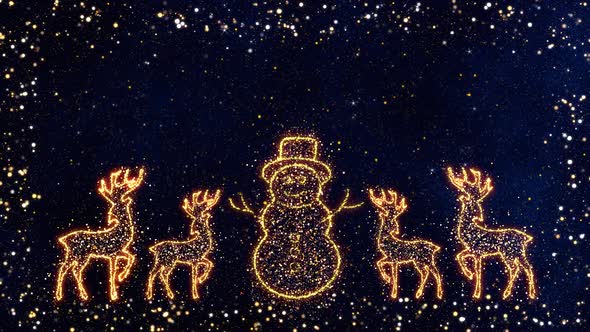 The Festive Glitter With Snowman And Reindeers