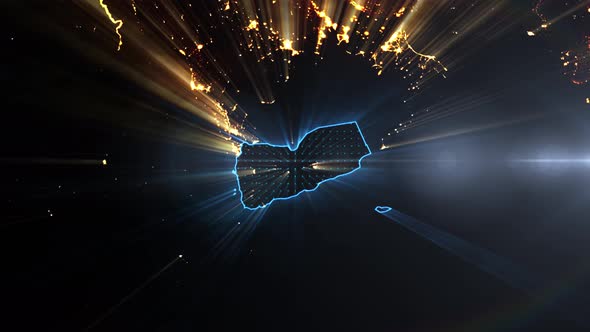 Realistic Earth Night Shining Country Yemen alt