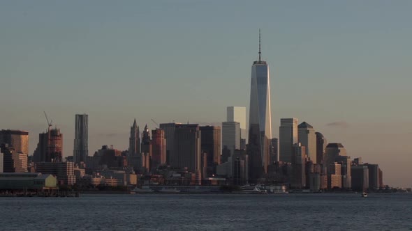 View of skyscrapers in Lower Manhattan, New York City, New York, USA alt