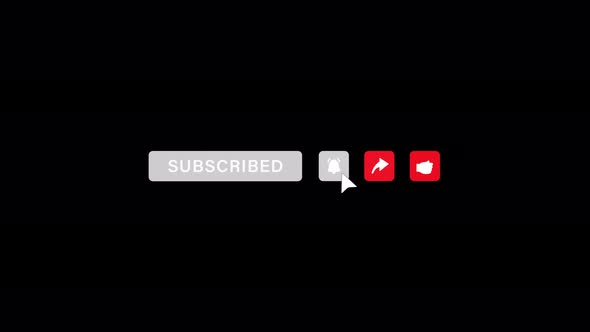 Arrow clicking on subscribe, notification bell, sharing and thumbs up icons