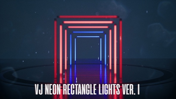 VJ Neon Rectangle Lights Loops Ver.1 - 4 Pack