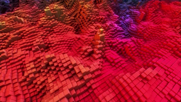 Abstract Colorful Cubic Surface in Random Motion alt