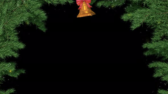 Christmas Frame with Golden Bell alt