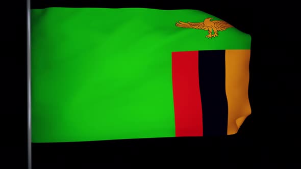 Zambia Flag Animation 4k