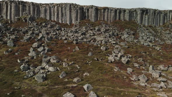 Gerduberg Basalt Lava Rock Cliffs in Iceland